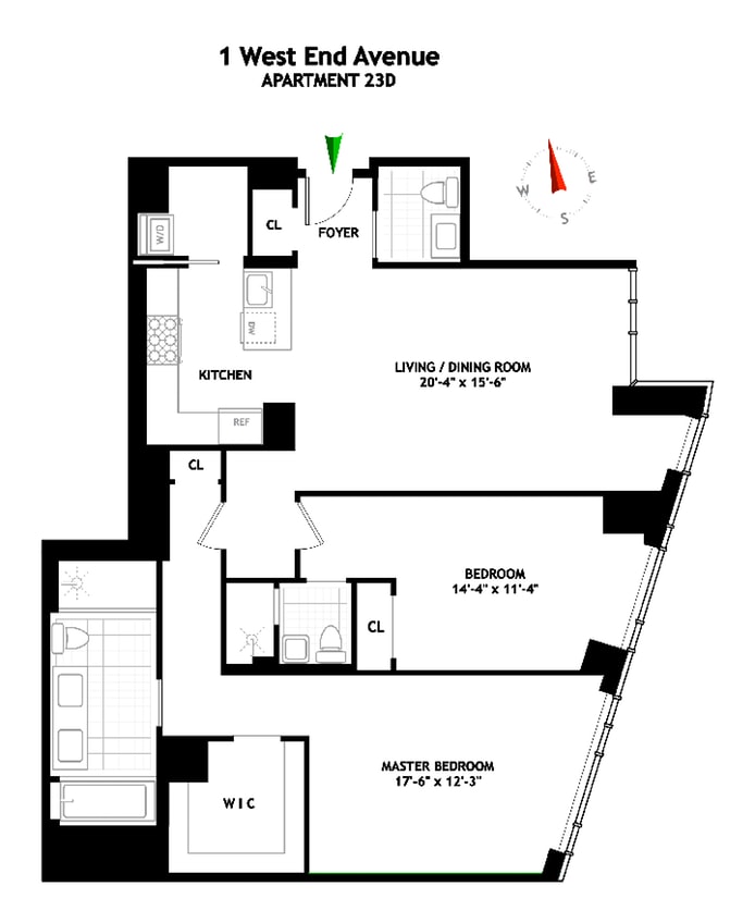 Floorplan for 1 West End Avenue, 23D