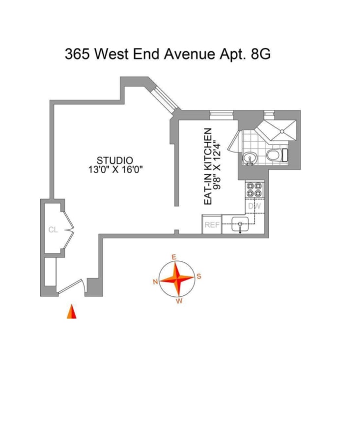 Floorplan for 365  West End Avenue, 8G