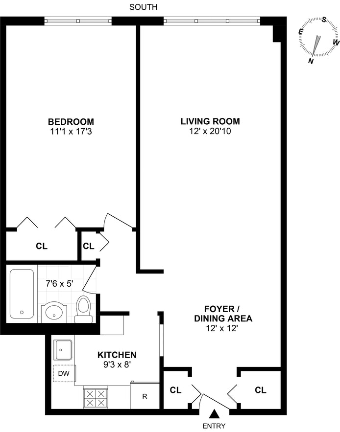 Floorplan for 1270 East 51st Street, 2J