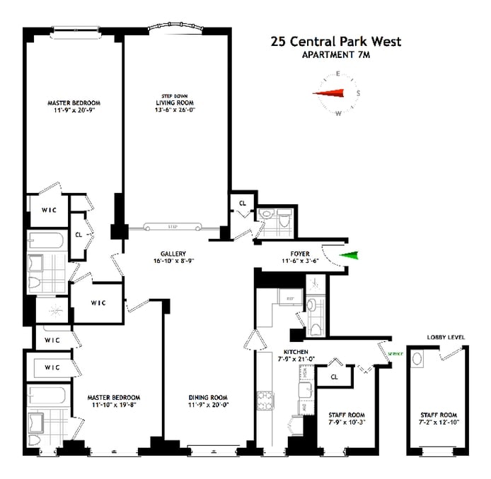 Floorplan for 25 Central Park West, 7MPLUS