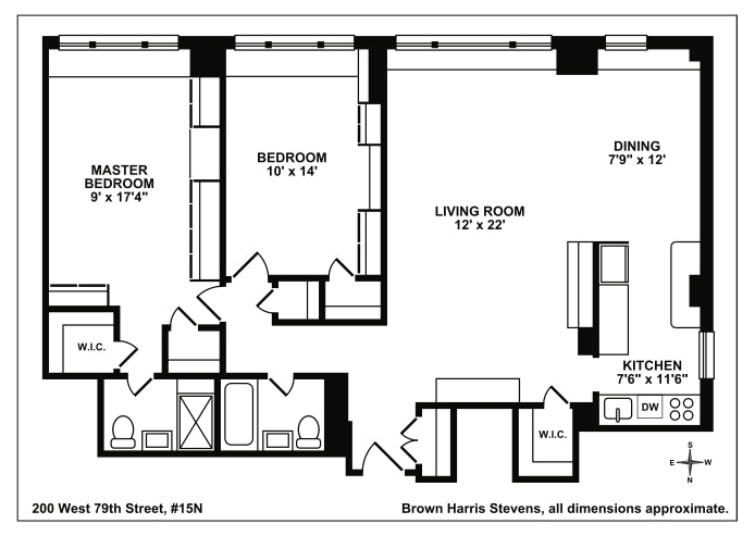 Floorplan for 200 West 79th Street, 15N