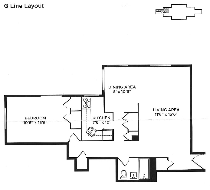 Floorplan for 345 Clinton Avenue, 11G