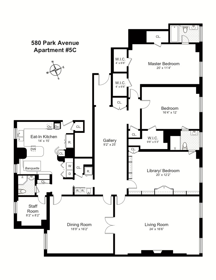 Floorplan for 580 Park Avenue, 5C