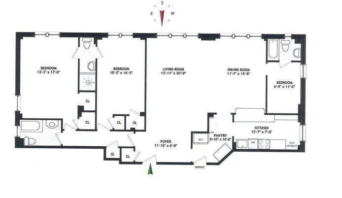 Floorplan for 156 West 86th Street, 4C