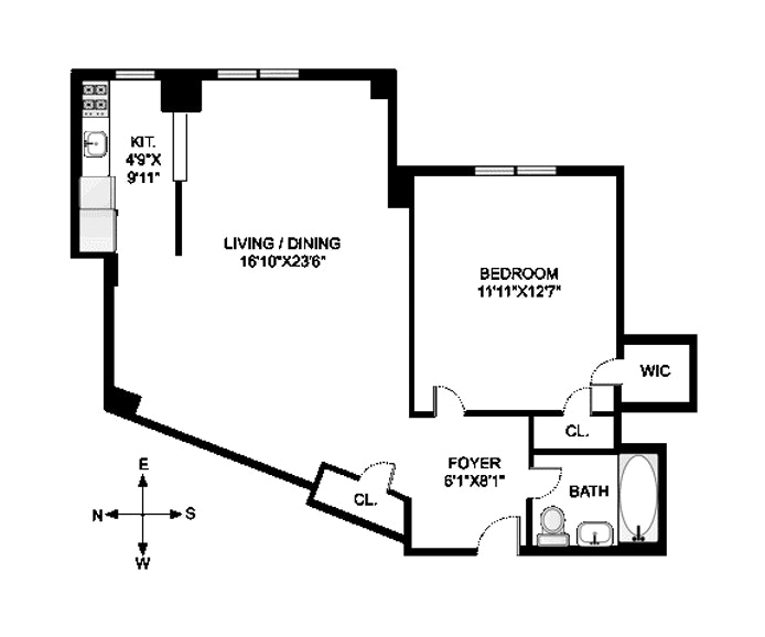 Floorplan for 230 Riverside Drive, 14B