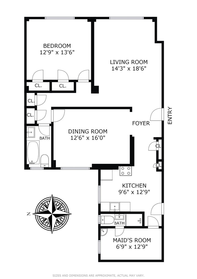 Floorplan for 219 West 81st Street, 4E