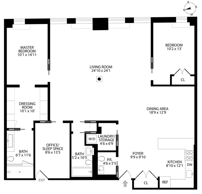 Floorplan for 808 Broadway, 2GH