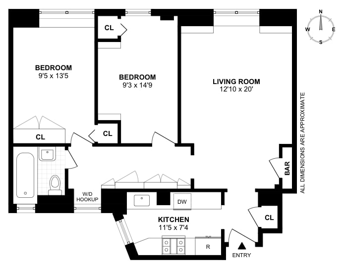 Floorplan for 161 East 79th Street, 1RW