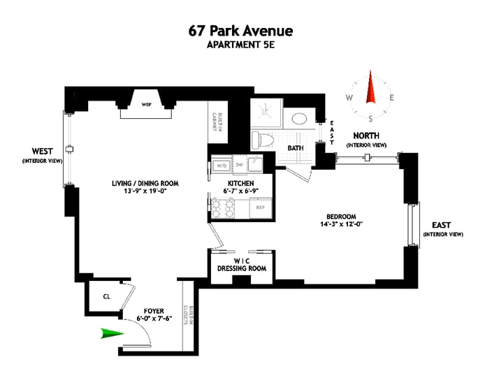 Floorplan for 67 Park Avenue, 5E