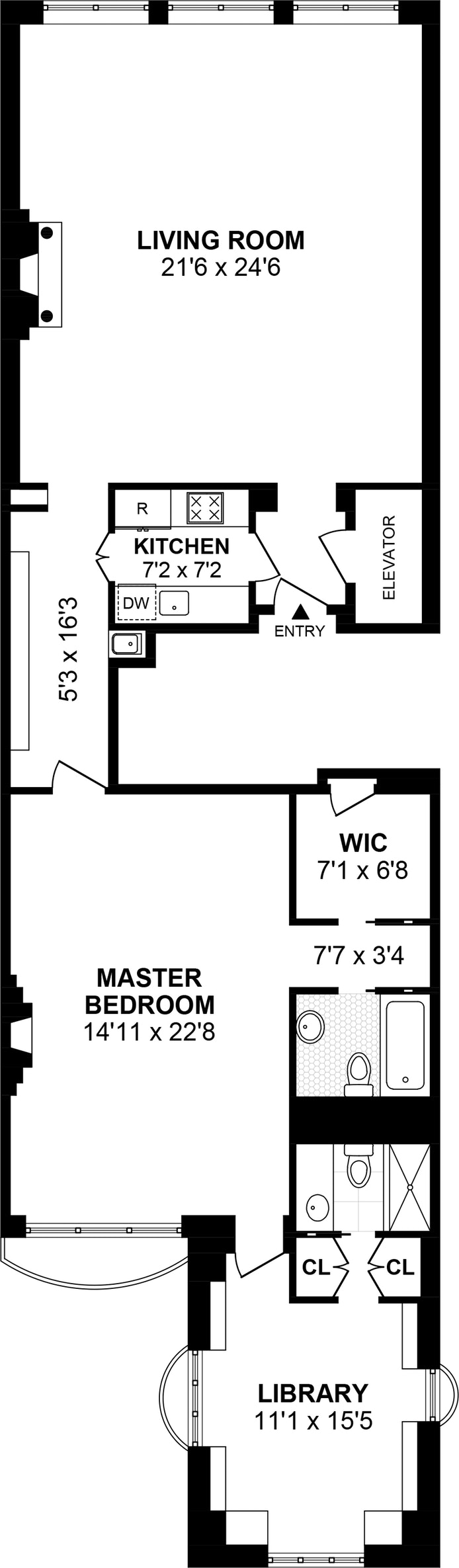 Floorplan for 36 East 69th Street, 2AB