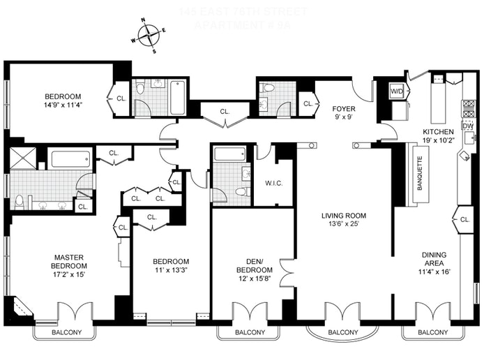 Floorplan for 145 East 76th Street, 9A