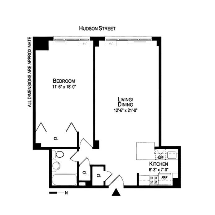 Floorplan for 61 Jane Street, 11E