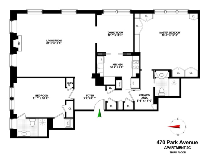 Floorplan for 470 Park Avenue, 2C