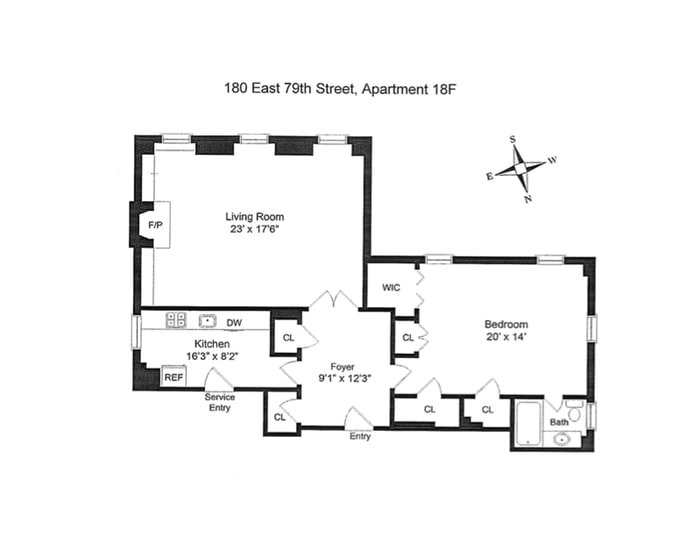 Floorplan for 180 East 79th Street, 18F