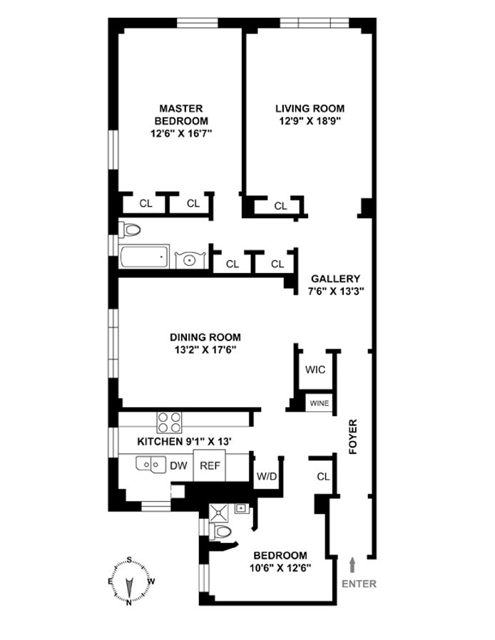 Floorplan for 219 West 81st Street, 12D