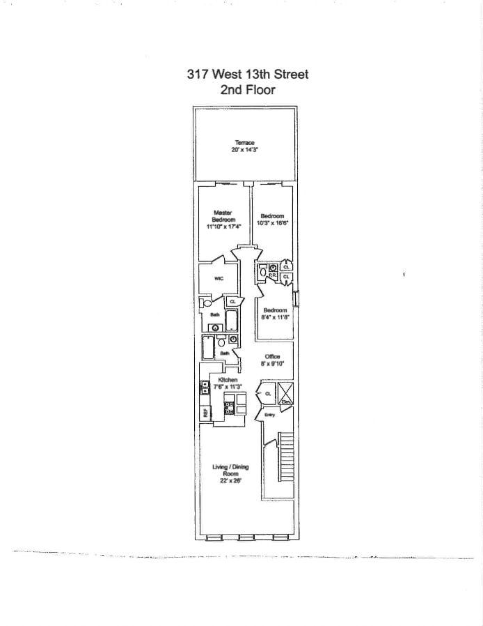 Floorplan for 317 West 13th Street, 2
