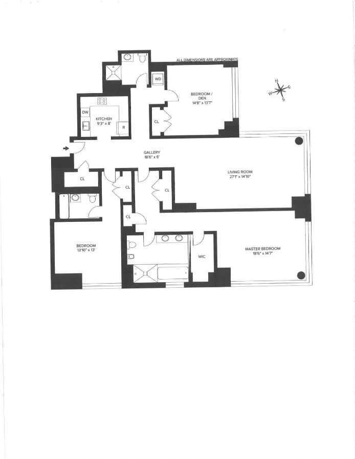 Floorplan for 230 West 56th Street, 69B