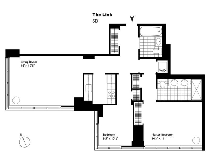 Floorplan for 310 West 52nd Street, 5B