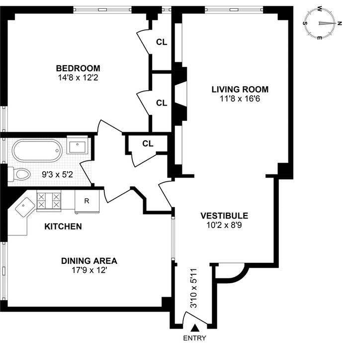Floorplan for 360 Riverside Dr, 13B
