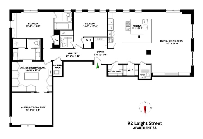 Floorplan for 92 Laight Street, 8A