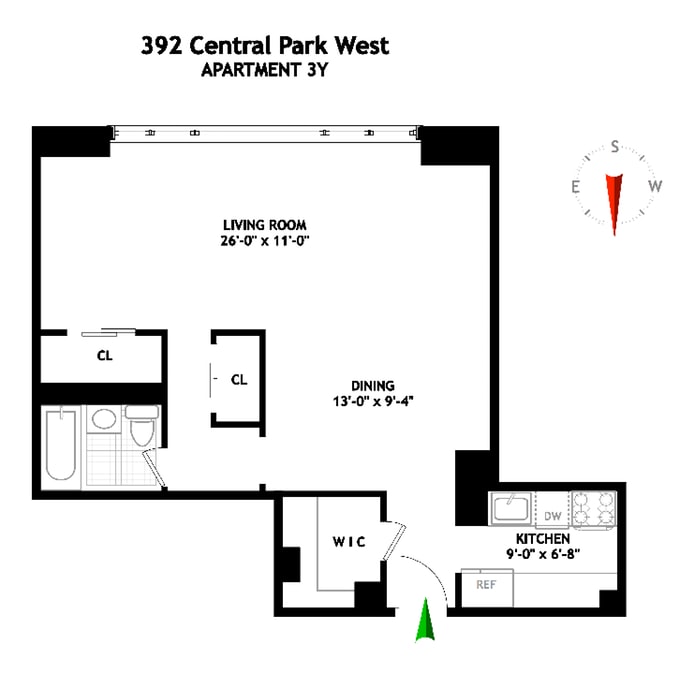 Floorplan for 392 Central Park West, 3Y