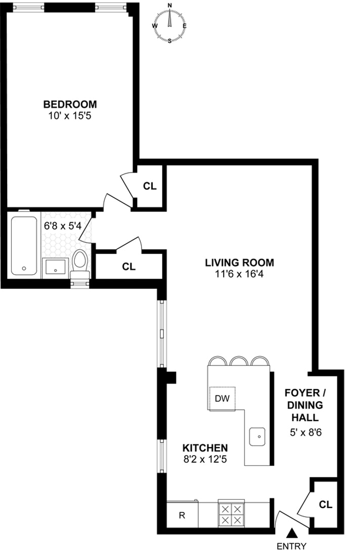 Floorplan for 333 4th Street, 4C