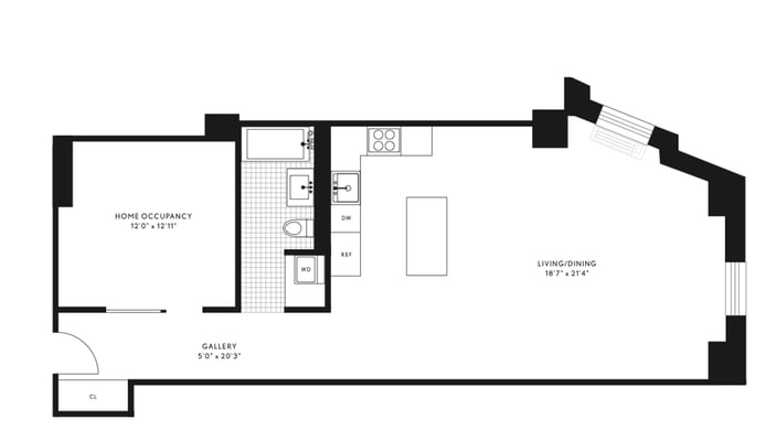 Floorplan for 365 Bridge Street, 17B