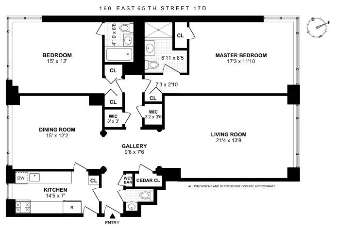 Floorplan for 160 East 65th Street, 17D