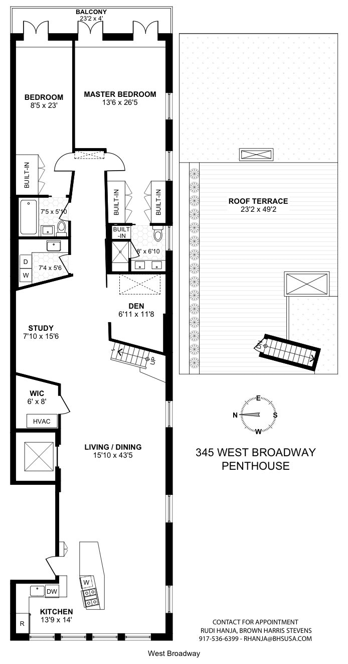 Floorplan for 345 W Broadway, PH7