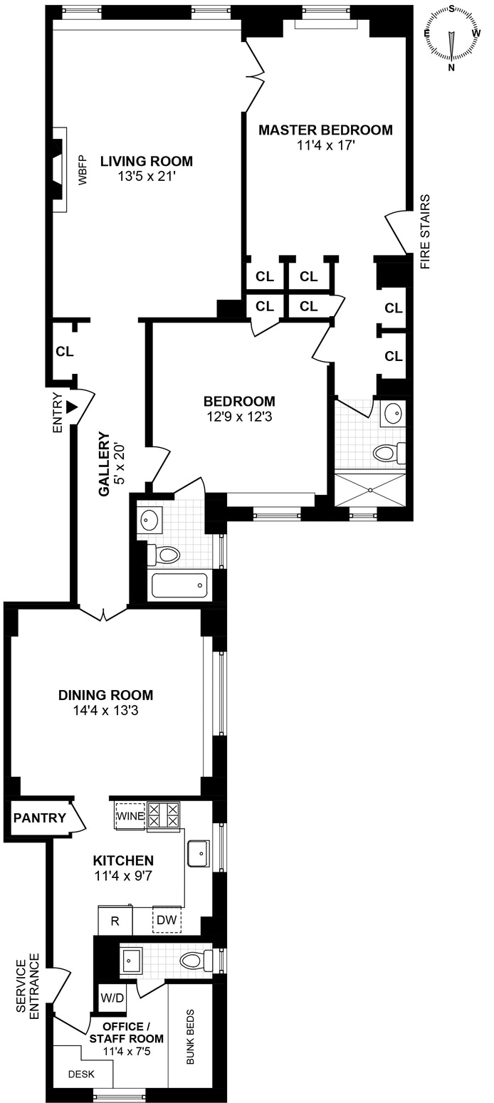 Floorplan for 1170 Fifth Avenue, 12C