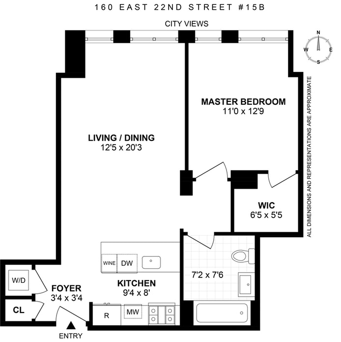 Floorplan for 160 East 22nd Street, 15B