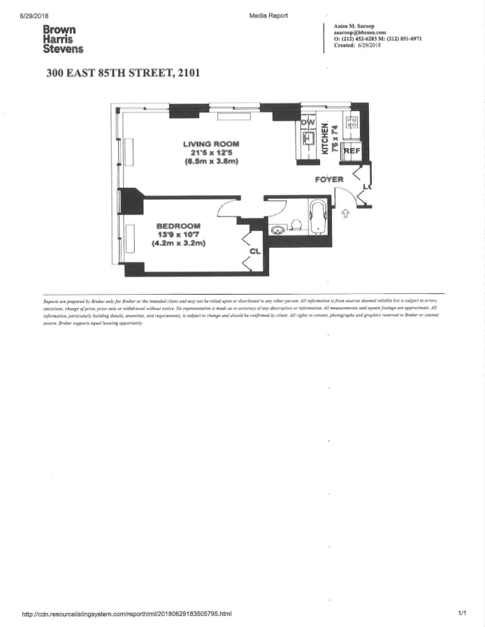 Floorplan for 300 East 85th Street, 2101