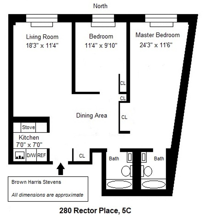 Floorplan for 280 Rector Place, 5C