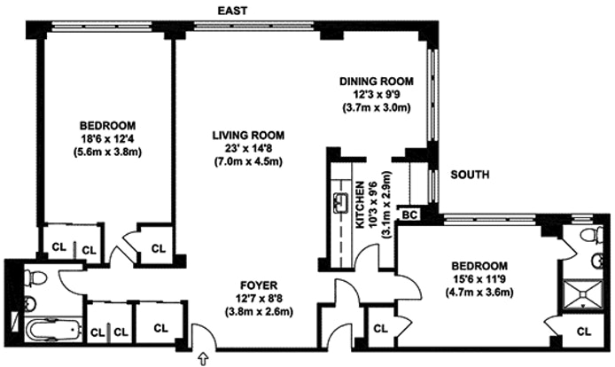 Floorplan for 40 East 78th Street, 11B