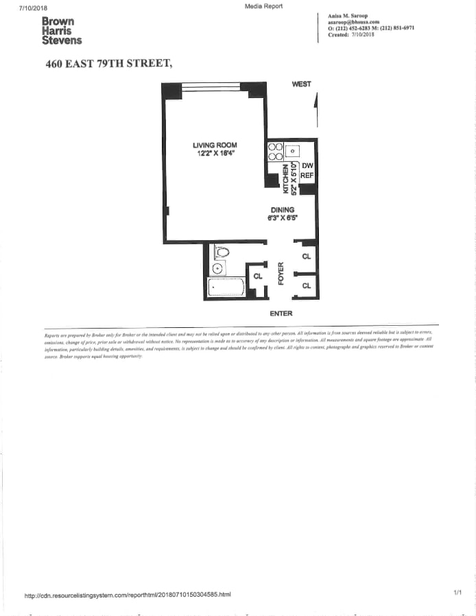 Floorplan for 460 East 79th Street, 18C