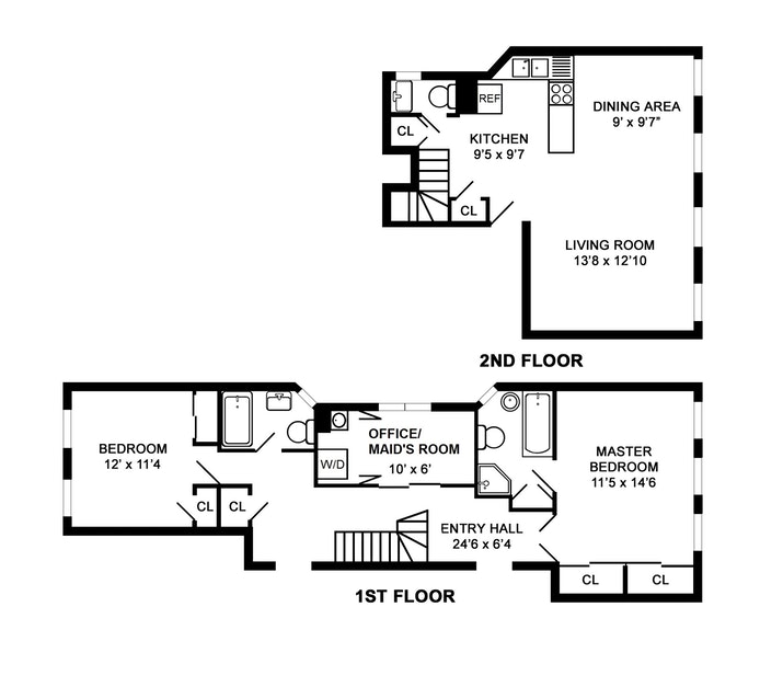 Floorplan for 527 East 72nd Street, 1CD/2D
