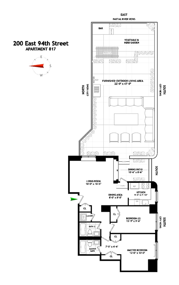 Floorplan for 200 East 94th Street, 817