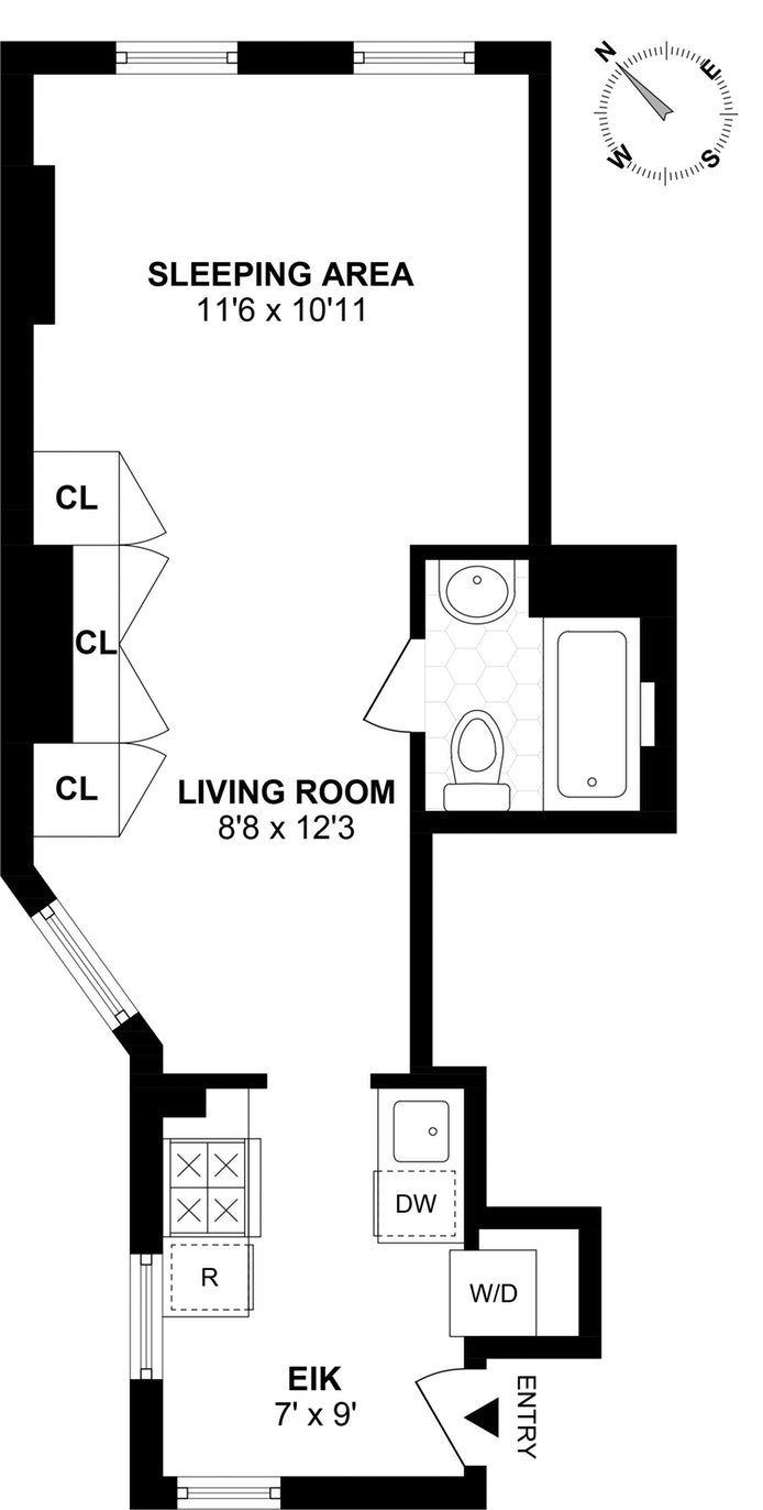 Floorplan for 529 East 12th Street, D3