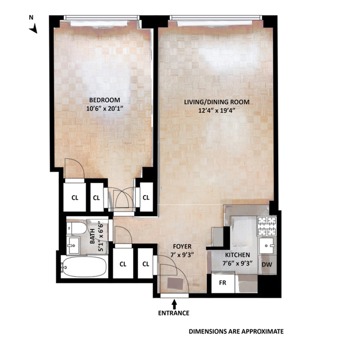 Floorplan for 333 East 46th Street, 6G