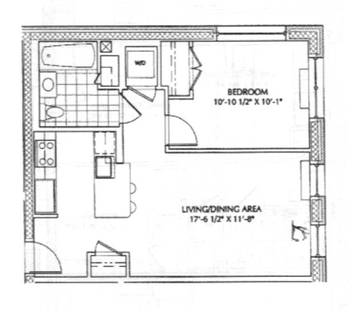 Floorplan for 110 Warren Street, B404