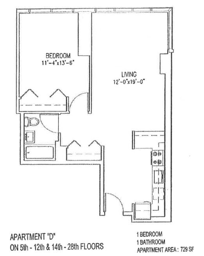 Floorplan for 350 West 42nd Street, 23D