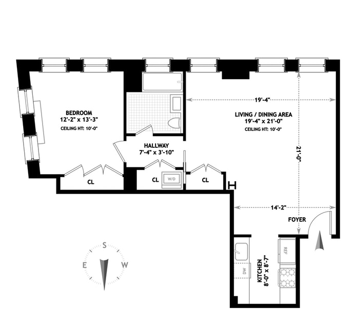 Floorplan for 71 Nassau Street, 7C