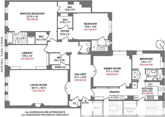 Floorplan for 211 Central Park West, 14E