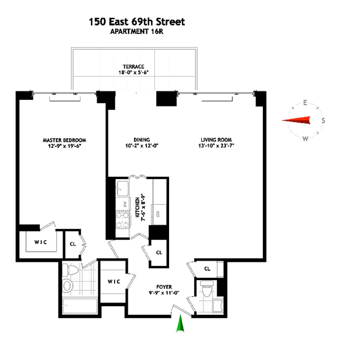Floorplan for 150 East 69th Street, 16R
