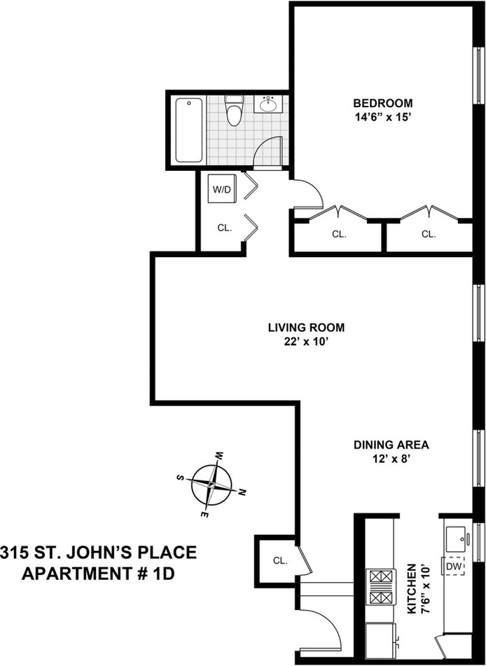 Floorplan for 315 Saint Johns Place, 1D