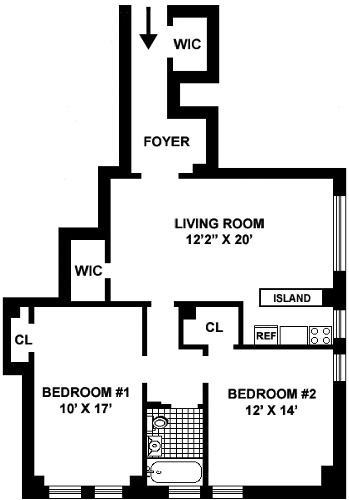 Floorplan for 325 West 45th Street, 705