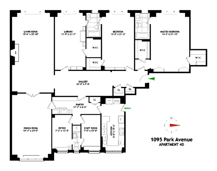 Floorplan for 1095 Park Avenue, 4D