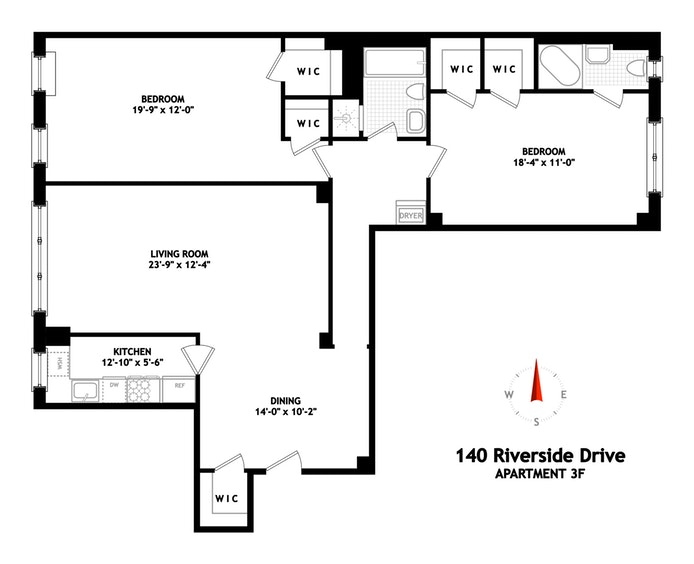 Floorplan for 140 Riverside Drive, 3F