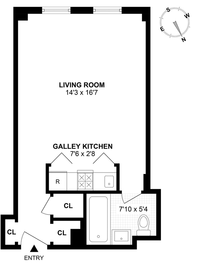 Floorplan for 127 West 79th Street, 12H