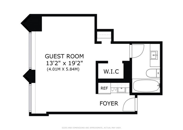 Floorplan for 1 Central Park West, 524